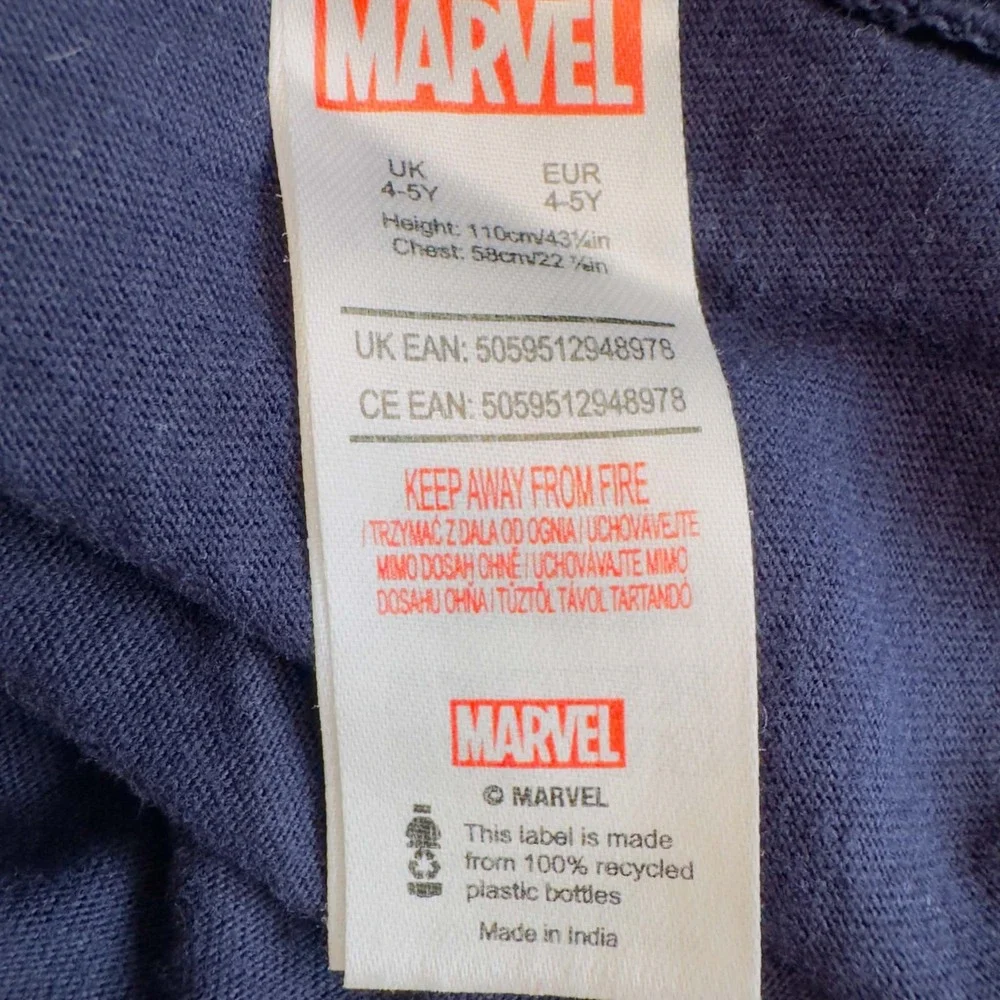 Marvel Boys Sz 4-5Y Organic Cotton Superhero Graphic Tee Spider-Man Hulk Kid's